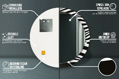 Espelho decorativo redondo Onda abstrata