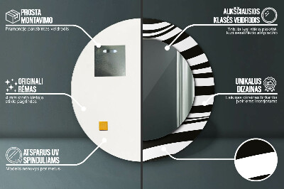 Espelho decorativo redondo Onda abstrata