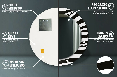 Espelho decorativo redondo Onda abstrata