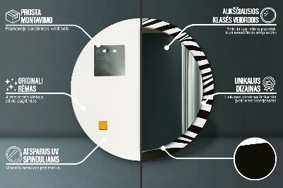 Espelho decorativo redondo Onda abstrata