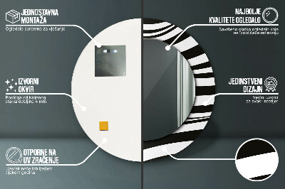 Espelho decorativo redondo Onda abstrata