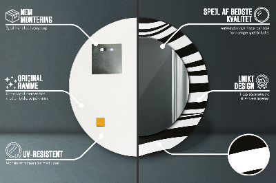 Espelho decorativo redondo Onda abstrata