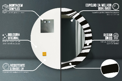 Espelho decorativo redondo Onda abstrata