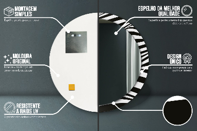 Espelho decorativo redondo Onda abstrata