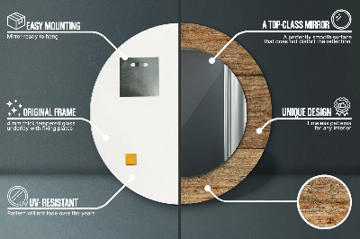 Espelho redondo decorativo Madeira velha