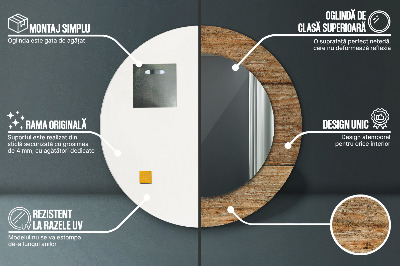 Espelho redondo decorativo Madeira velha