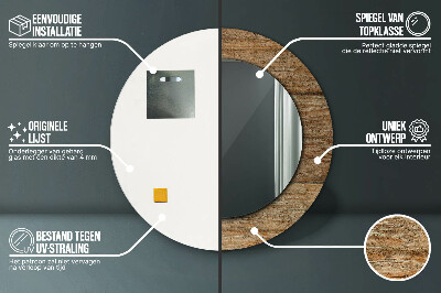 Espelho redondo decorativo Madeira velha