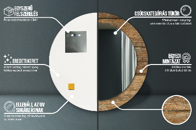 Espelho redondo decorativo Madeira velha