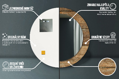 Espelho redondo decorativo Madeira velha