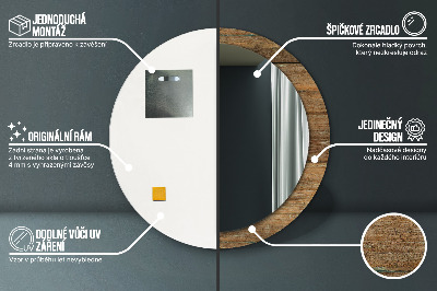 Espelho redondo decorativo Madeira velha