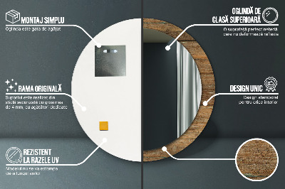 Espelho redondo decorativo Madeira velha