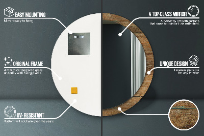 Espelho redondo decorativo Madeira velha