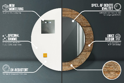 Espelho redondo decorativo Madeira velha