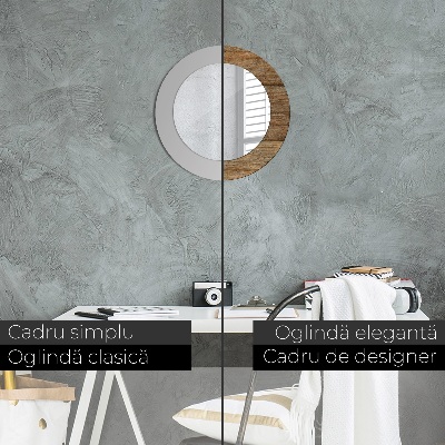 Espelho redondo decorativo Madeira velha