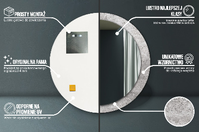 Espelho decorativo redondo Concreto cinza