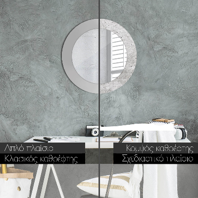 Espelho decorativo redondo Concreto cinza
