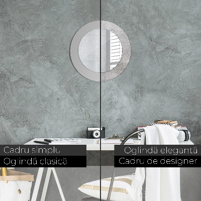 Espelho decorativo redondo Concreto cinza