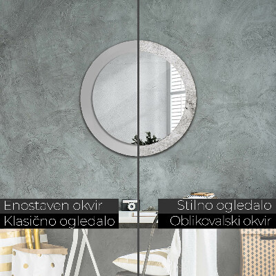 Espelho decorativo redondo Concreto cinza