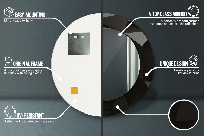 Espelho decorativo redondo Preto abstrato