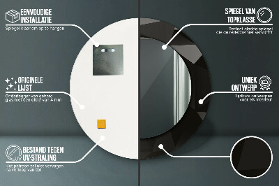 Espelho decorativo redondo Preto abstrato