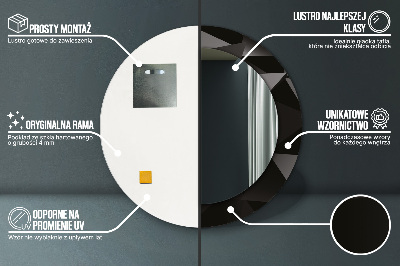 Espelho decorativo redondo Preto abstrato