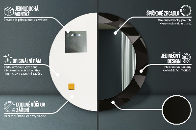 Espelho decorativo redondo Preto abstrato