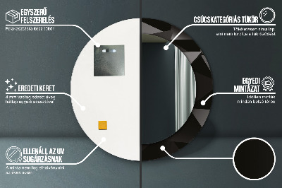 Espelho decorativo redondo Preto abstrato