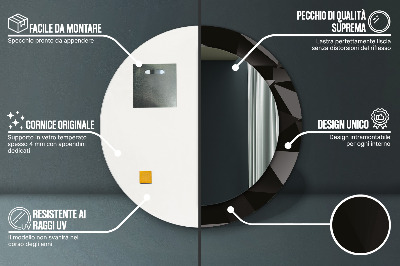 Espelho decorativo redondo Preto abstrato