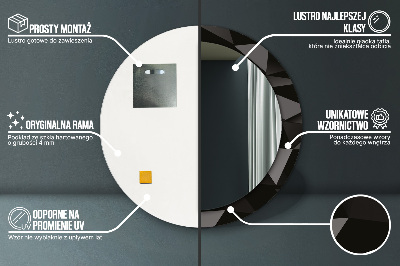 Espelho decorativo redondo Preto abstrato