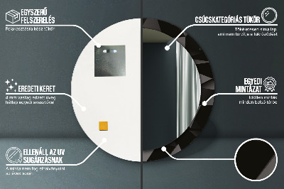 Espelho decorativo redondo Preto abstrato