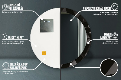 Espelho decorativo redondo Preto abstrato