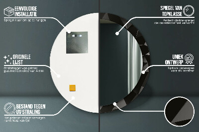 Espelho decorativo redondo Preto abstrato