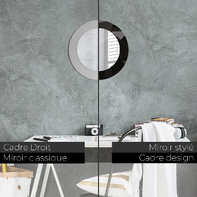 Espelho decorativo redondo Preto abstrato