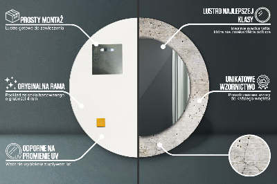 Espelho redondo decorativo Concreto cinza