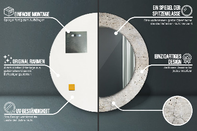 Espelho redondo decorativo Concreto cinza