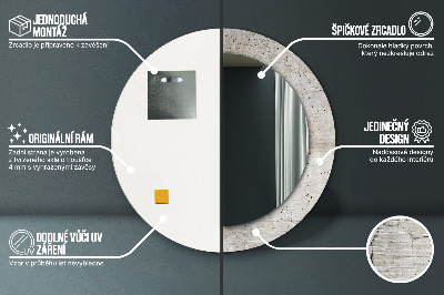 Espelho redondo decorativo Concreto cinza