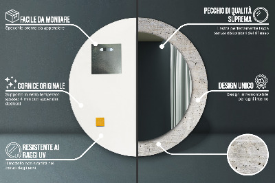 Espelho redondo decorativo Concreto cinza