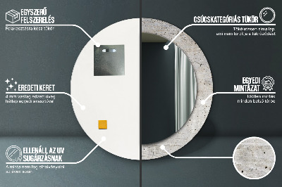 Espelho redondo decorativo Concreto cinza