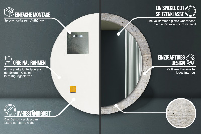 Espelho redondo decorativo Concreto cinza