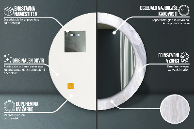 Espelho decorativo redondo Mármore abstrato