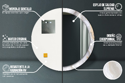 Espelho decorativo redondo Mármore abstrato