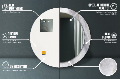 Espelho decorativo redondo Mármore abstrato