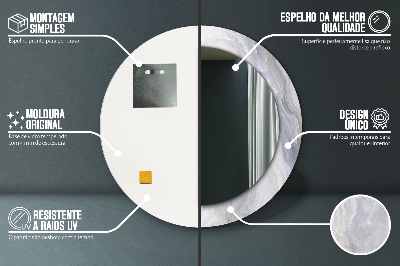 Espelho decorativo redondo Mármore abstrato