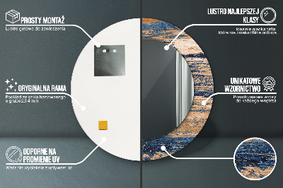 Espelho redondo decorativo Madeira abstrata