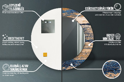 Espelho redondo decorativo Madeira abstrata