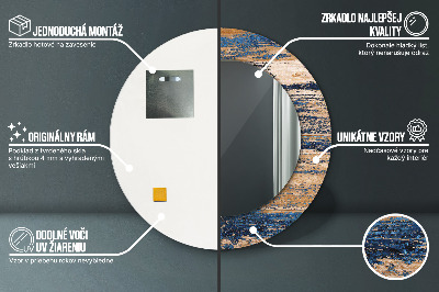 Espelho redondo decorativo Madeira abstrata