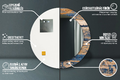 Espelho redondo decorativo Madeira abstrata