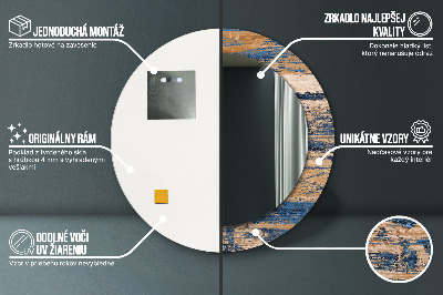 Espelho redondo decorativo Madeira abstrata