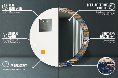 Espelho redondo decorativo Madeira abstrata