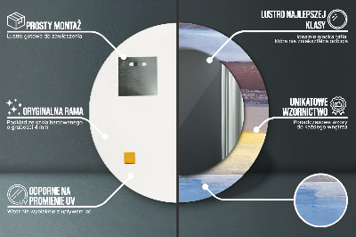 Espelho decorativo redondo Pintura abstrata